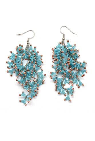 Bead Coral Earrings